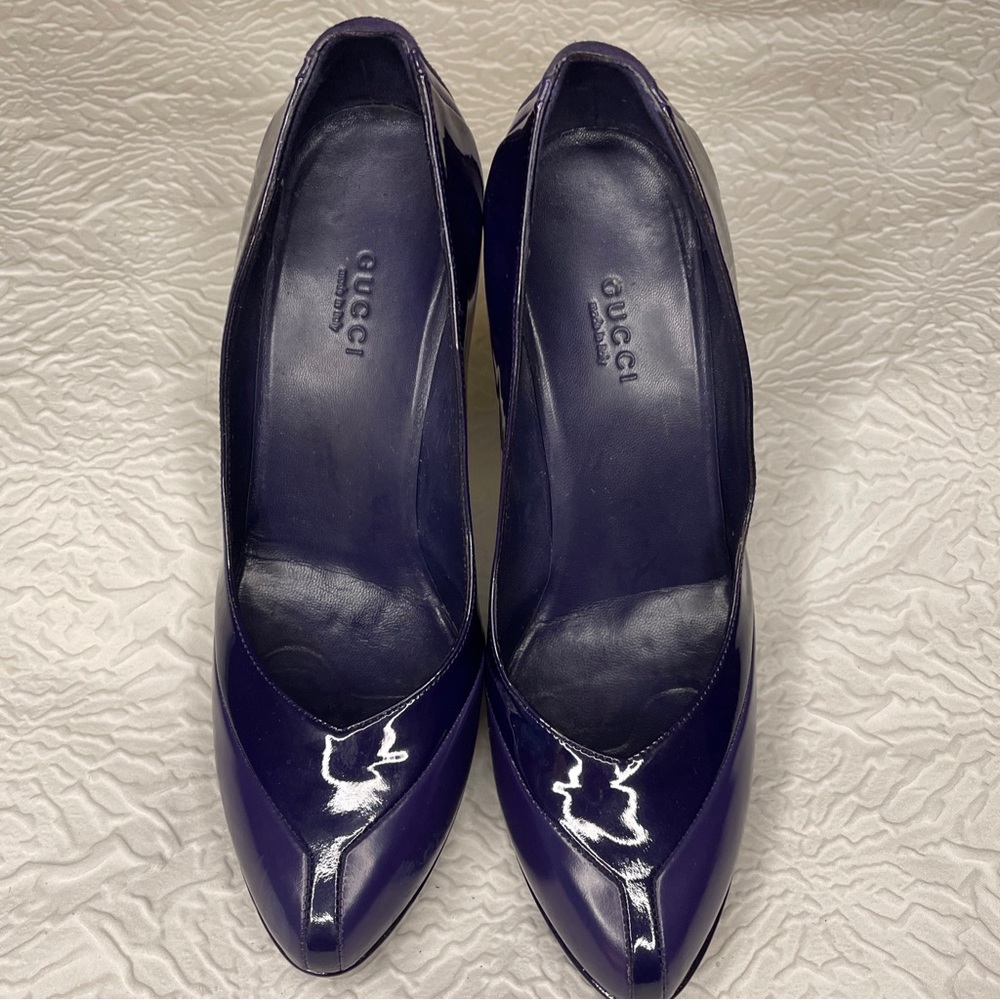 Gucci Leather Purple Platform Pumps Size 6.5/36.5 w/dust bag. Minimal wear